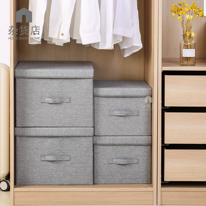 60L Large Capacity Foldable Fabric Storage Box with Lid