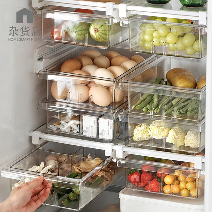 Clear Fridge Undershelf Pull-Out Drawer Organiser