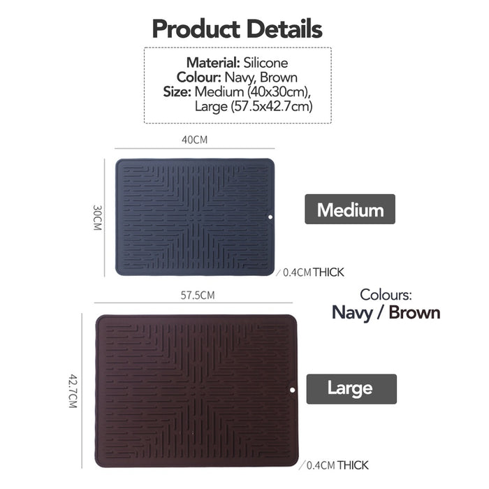 Large Silicone Dish Drying Mat