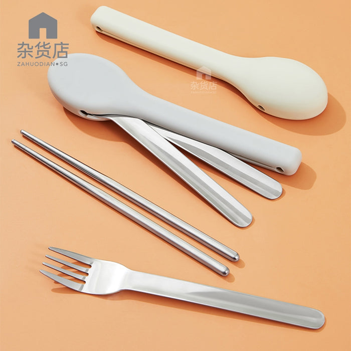 Stainless Steel Portable Cutlery Set + Silicone Cover