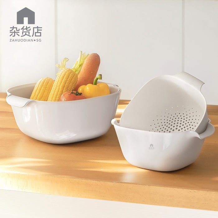 Dual-Layer Modern Minimalist Fruits & Vegetables Colander