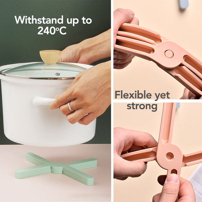 Extra Thick & Collapsible Silicone Heat Insulation Pad / Mat for Hot Pots, Pans & Crockery