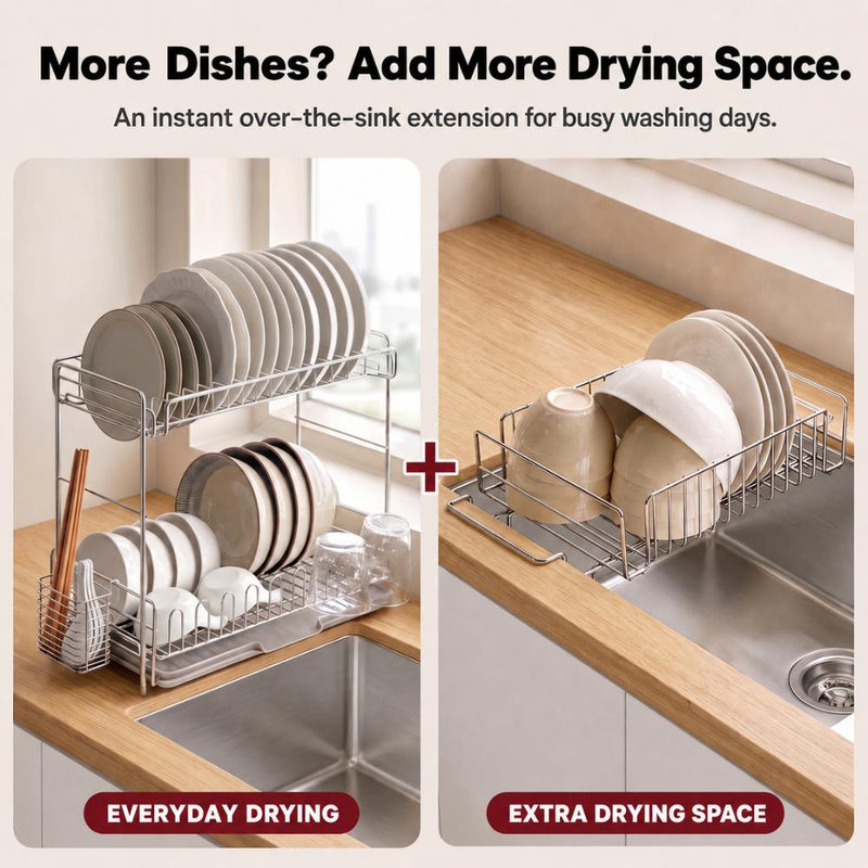 304 Stainless Steel Over-the-Sink Extendable Drying Rack