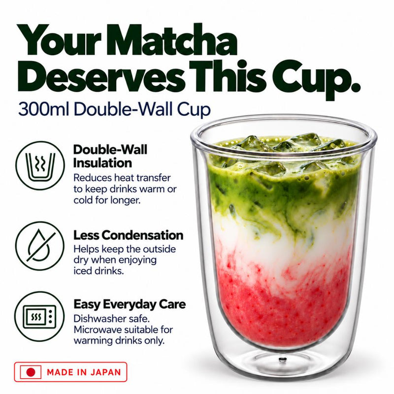 Made in Japan Mini Matcha Shaker & Akebono Tritan Double-Wall Cup 300ml