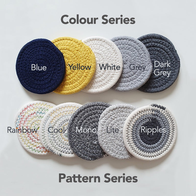 (Set of 2/3) Handmade Woven Round Coasters and Insulation Mat in Assorted Designs