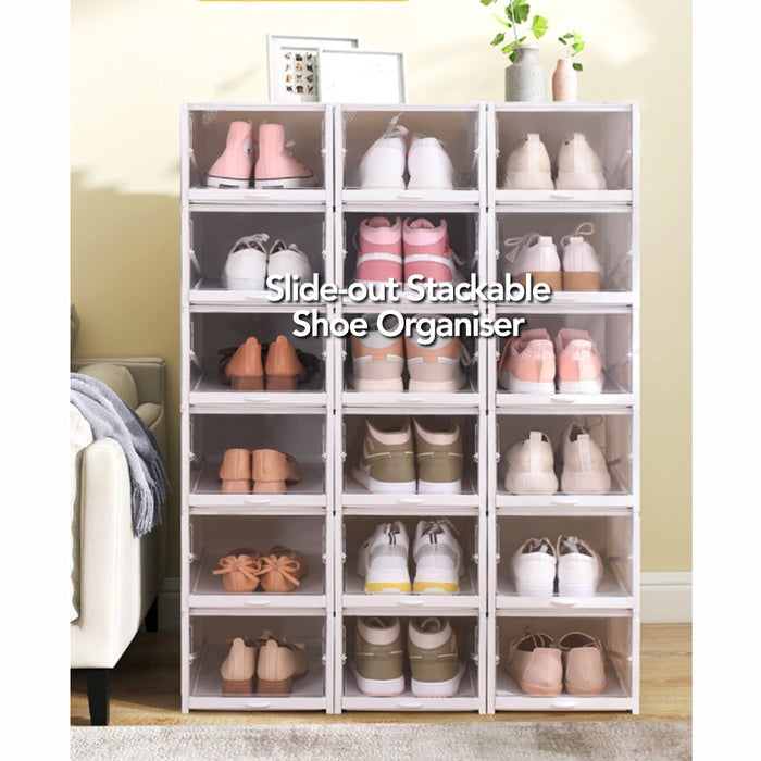 (Set of 3) Slide-out Stackable Shoe Organiser