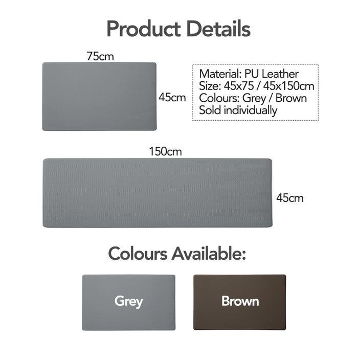Anti-slip Kitchen Counter / Sink PU Leather Mat with Cushion Support
