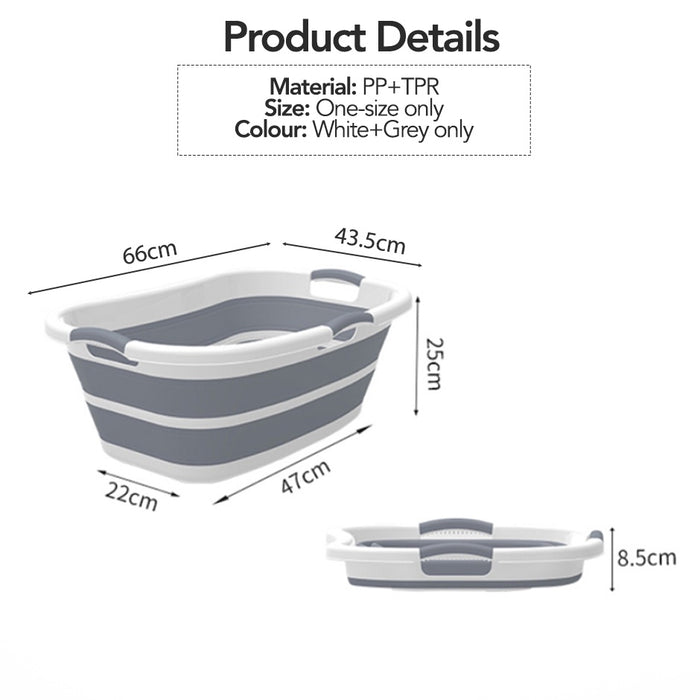 Extra Large Capacity Collapsible Laundry Basket / Bathing Tub with Tri-handle