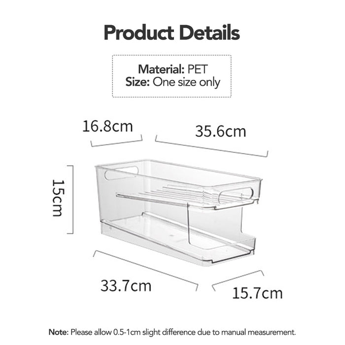 Dual Layer Canned Drinks Organiser for Fridge