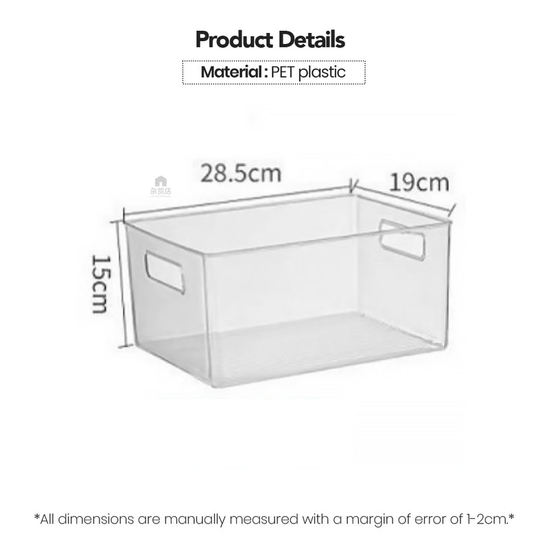 Clear Storage Organising Bin for Books & Miscellaneous Items 28.5cm depth