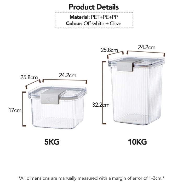 Airtight Rice Bucket with Date Markers