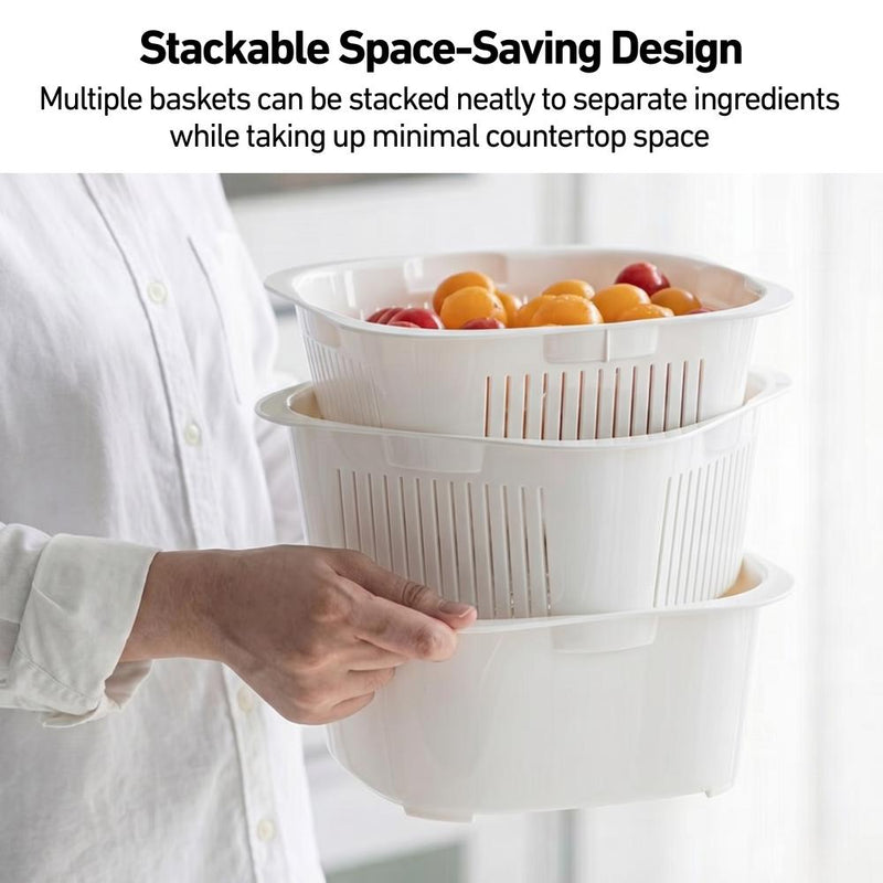 Fruits & Vegetables Colander Basket with Lid Set of 3