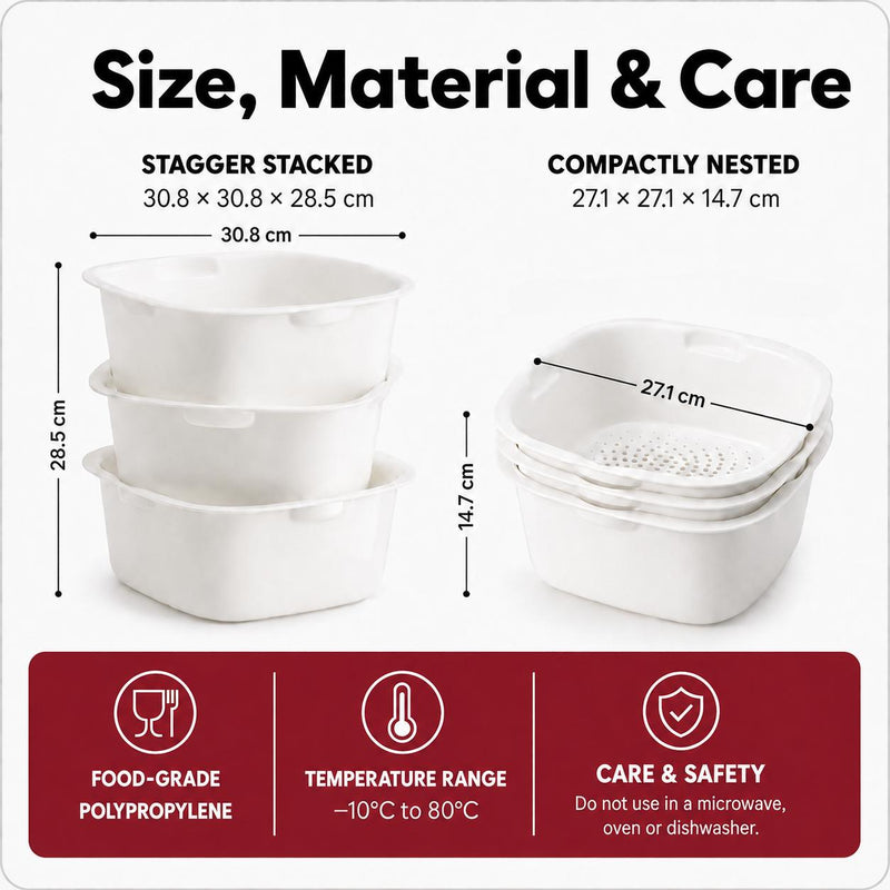 3-tier Stackable Colander Draining Basket