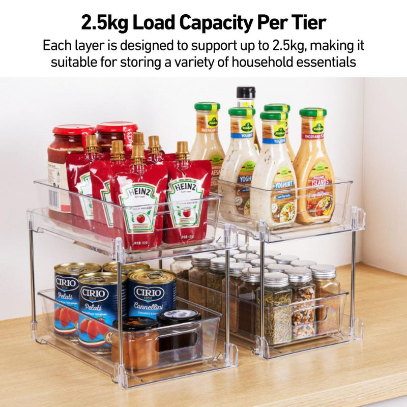 Dual-layer Tabletop Undersink Cabinet Slidable Organiser