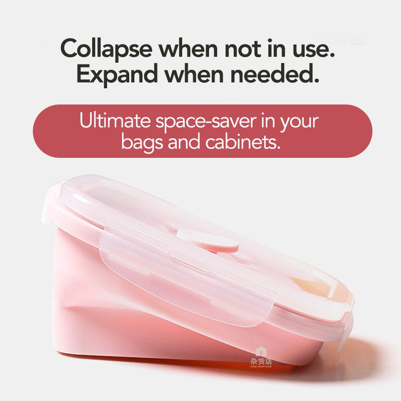 Collapsible Silicone Lunch Box in Assorted Sizes & Colours