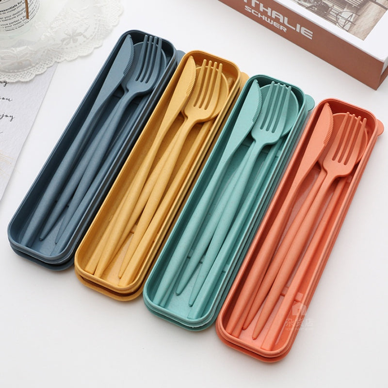 Portable Wheat Straw Cutlery 4pc Set BPA Free