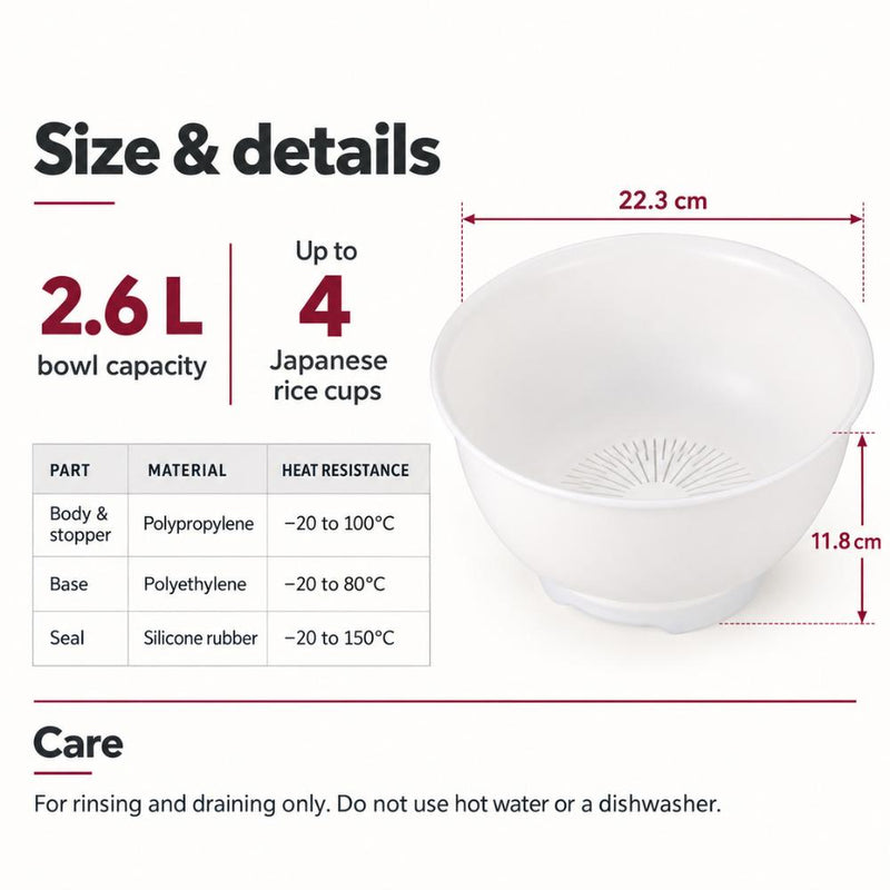 Akebono Made in Japan CÓME COLLE! Ichi-oshi Rice Strainer