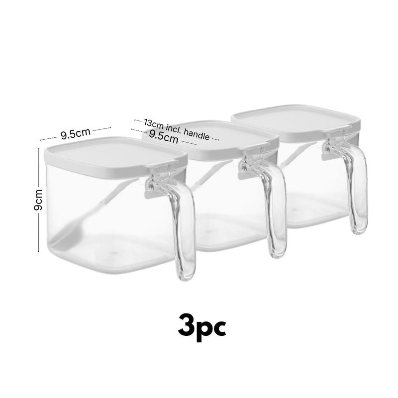 Flip Cover Seasoning Containers with Measuring Scoop