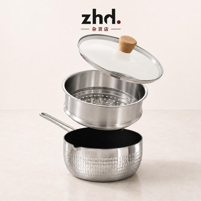 2-in-1 Non-Stick Yukihira Pot & Stainless Steel Steamer Set – 20cm diameter, 2.5L