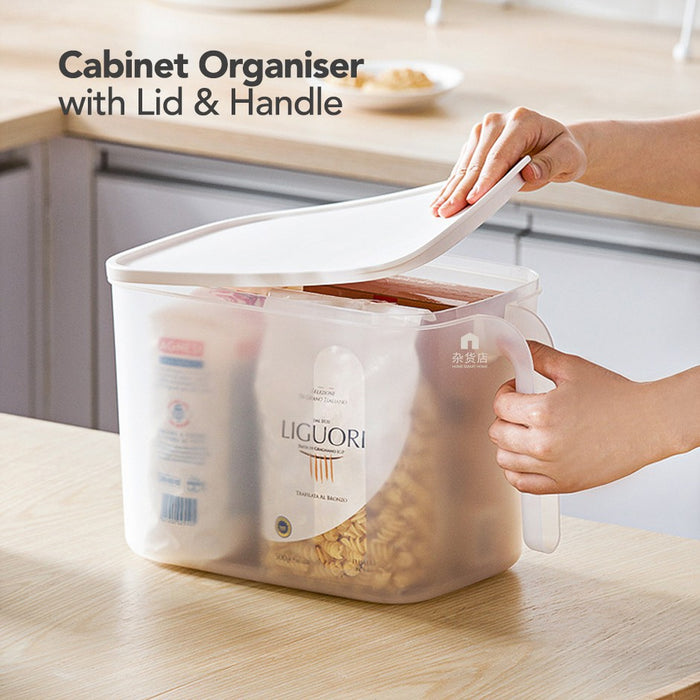 Kitchen Cabinet Storage Box with Lid & Handle