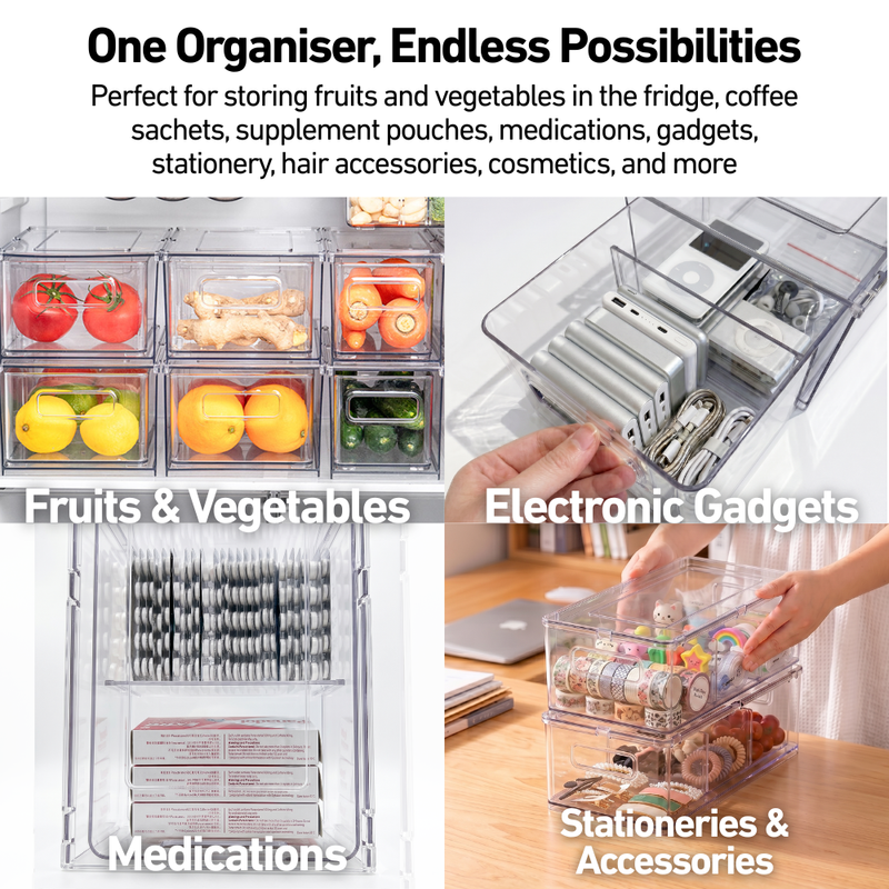 Multipurpose Clear Organisers with Dividers