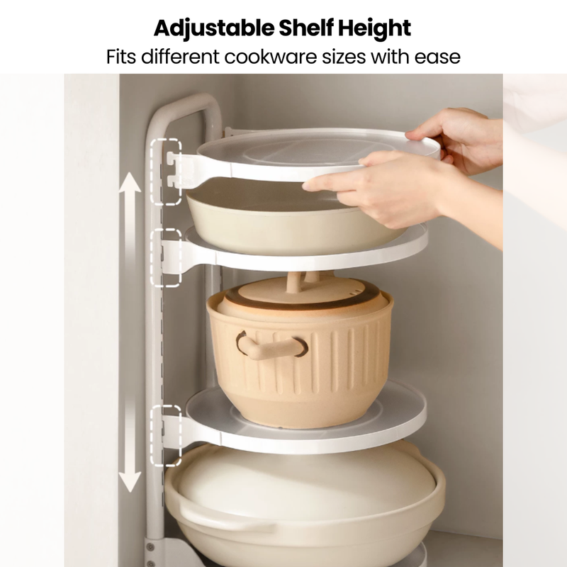 Adjustable Pots & Pans Tiered Rack & Organiser