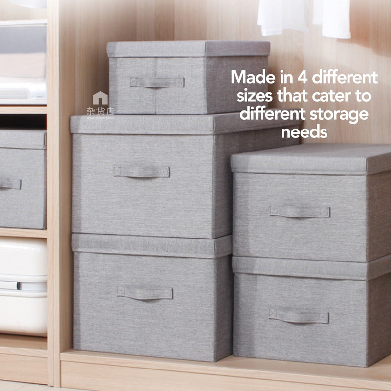 60L Large Capacity Foldable Fabric Storage Box with Lid