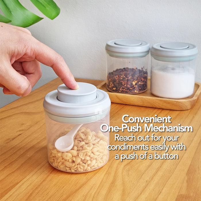 One-Push Condiment Storage Container / Holder