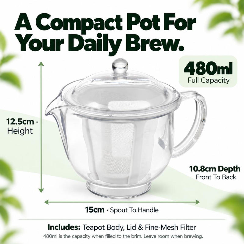 Akebono Made in Japan Tritan Tea Pot with Mesh Filter 480ml