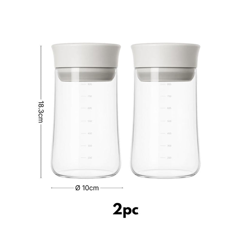 Turn-to-Seal Micro Vacuum Glass Storage Jars (800ml)