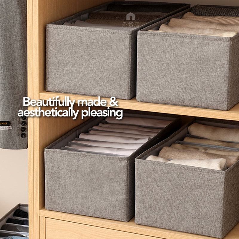 Fabric Clothes Storage Bin with Mesh Dividers