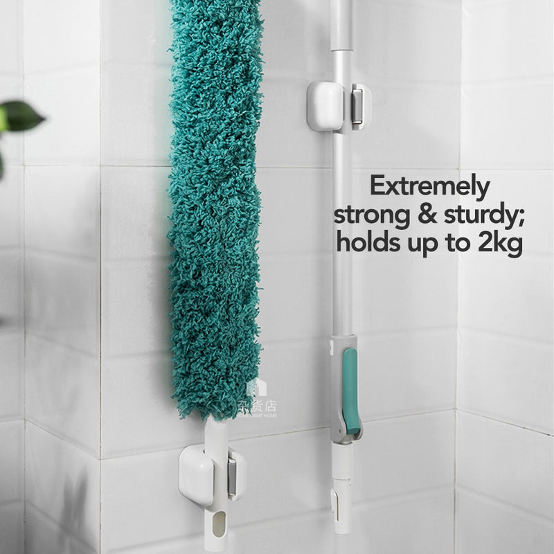 (Set of 3) Wall-Mounted Sleek Minimalist Mop Broom Holder