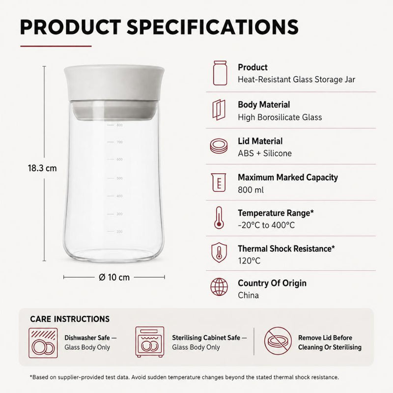 Turn-to-Seal Micro Vacuum Glass Storage Jars (800ml)