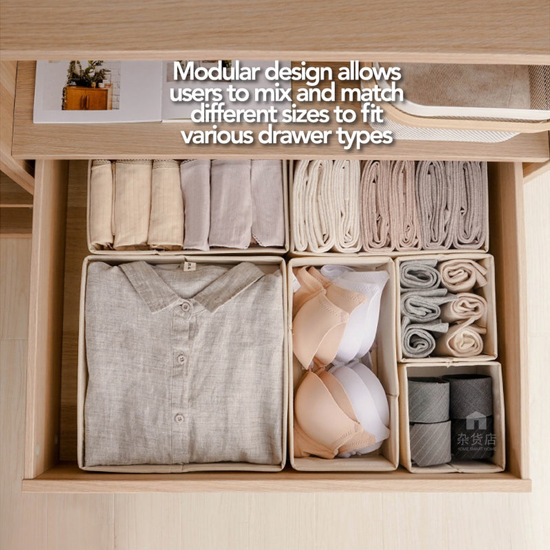 Foldable Fabric Lingerie Undergarments Accessories Organiser for Drawers
