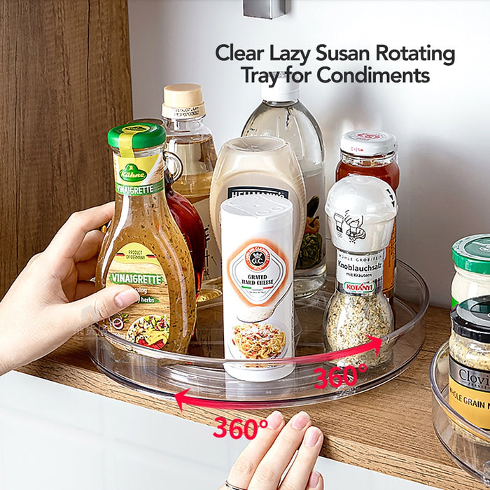 Clear Lazy Susan Rotating Tray for Condiments