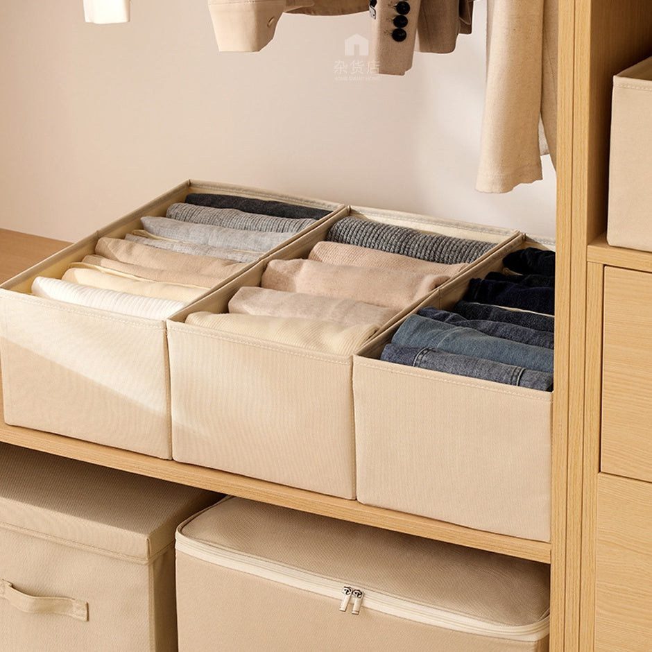 Fabric Clothes Storage Bin with Mesh Dividers