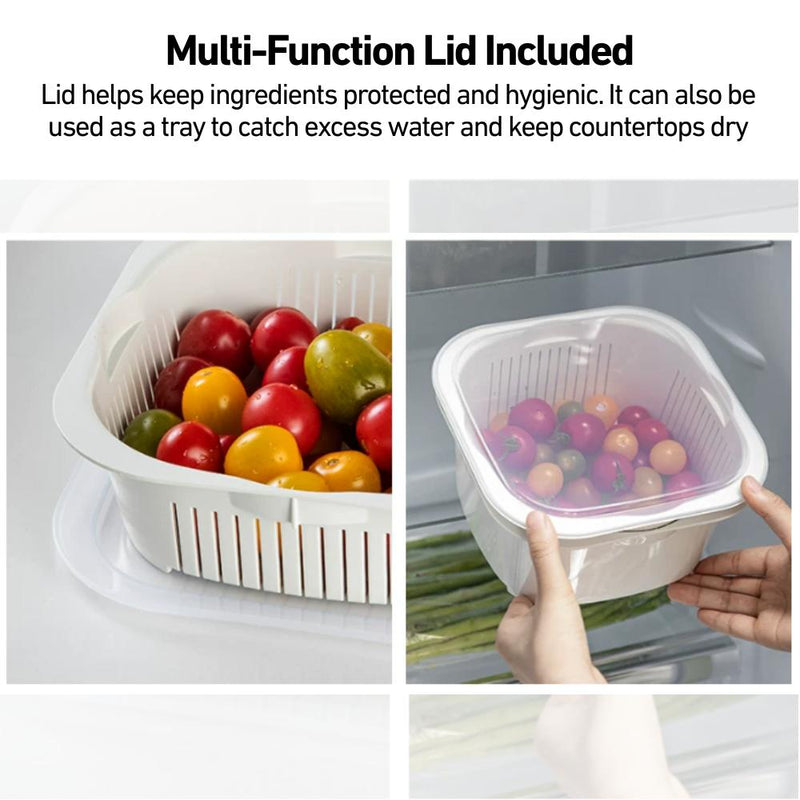 Fruits & Vegetables Colander Basket with Lid Set of 3