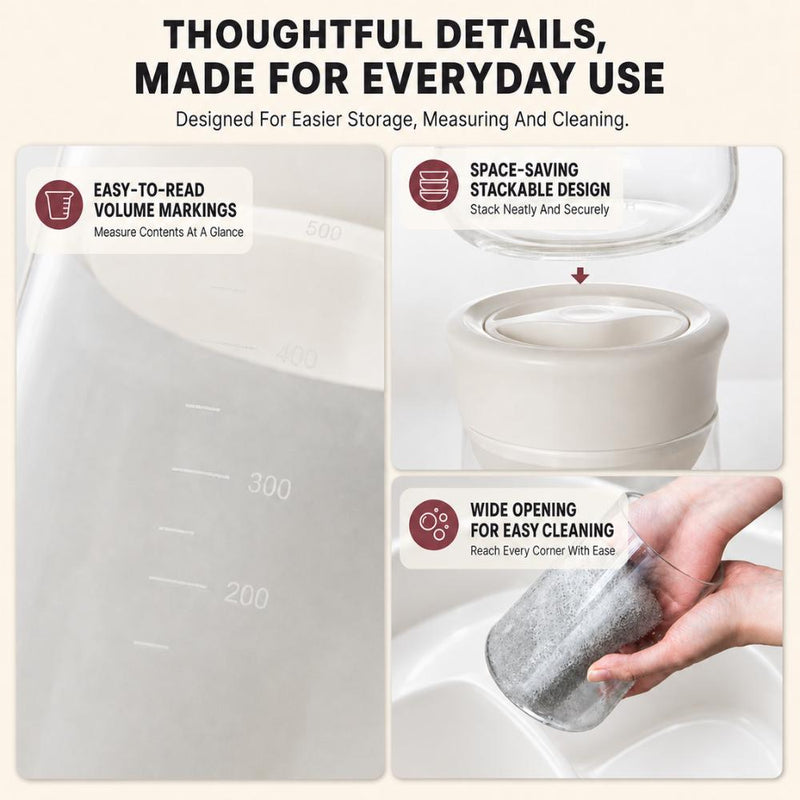 Turn-to-Seal Micro Vacuum Glass Storage Jars (800ml)