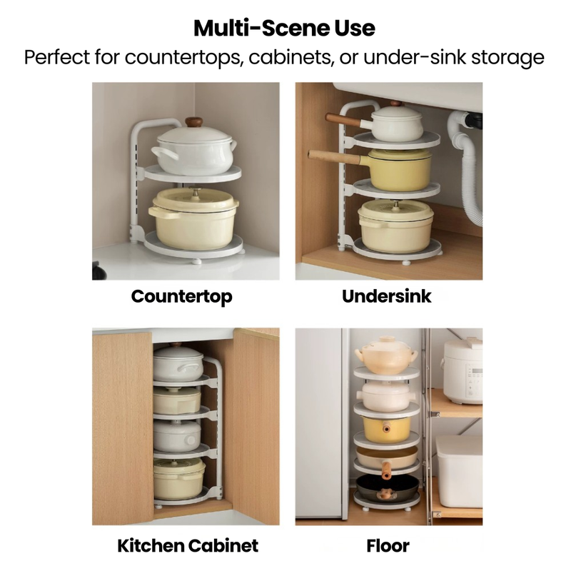 Adjustable Pots & Pans Tiered Rack & Organiser