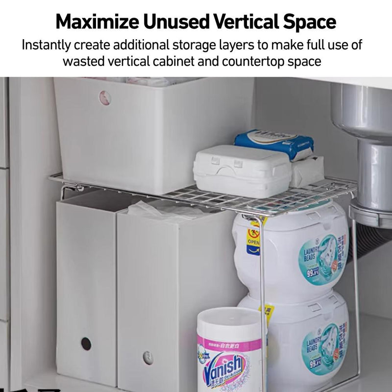 Foldable 304 Stainless Steel Under-Sink Storage Rack