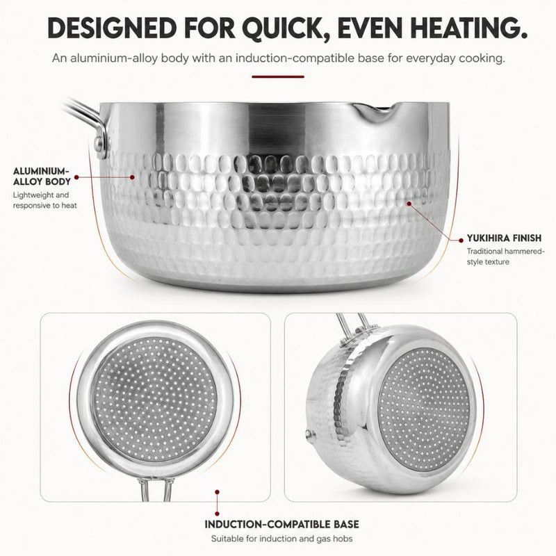 2-in-1 Non-Stick Yukihira Pot & Stainless Steel Steamer Set – 20cm diameter, 2.5L