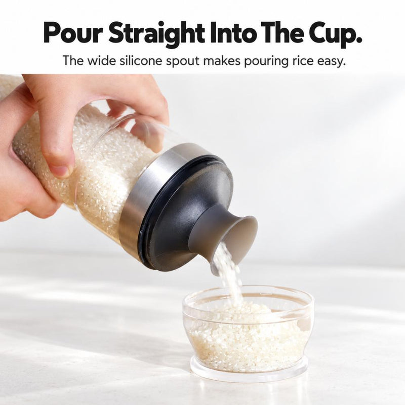 CB Japan Slim Airtight Rice Bottle with Measuring Cup/Lid 1kg