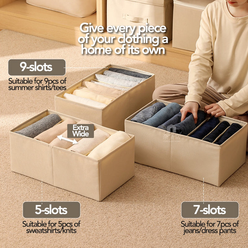 Fabric Clothes Storage Bin with Mesh Dividers