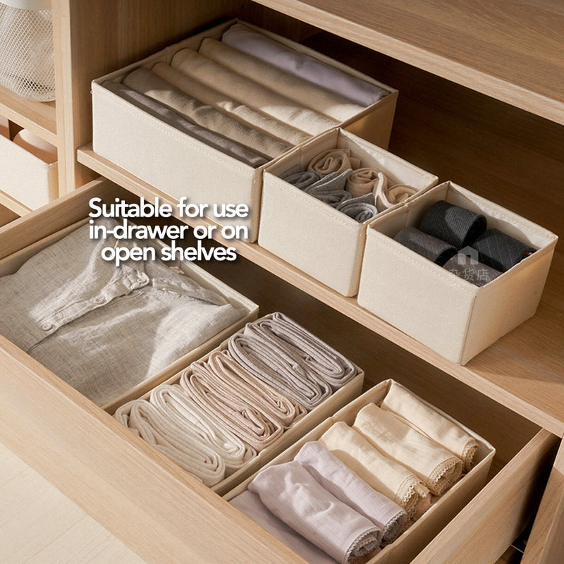 Foldable Fabric Lingerie Undergarments Accessories Organiser for Drawers