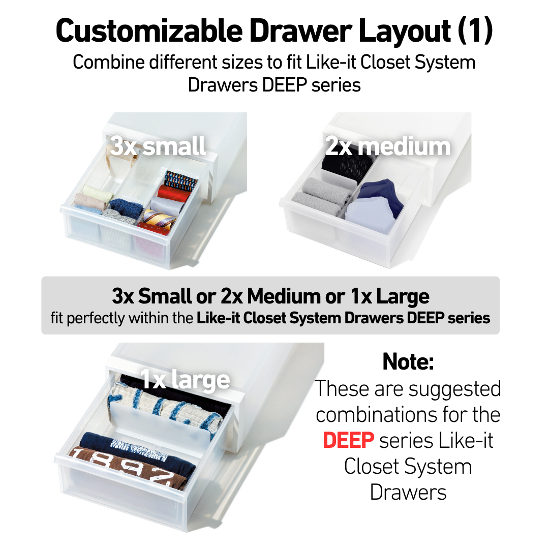 Like-it Japan Closet System Organiser for T-Shirts, Lingerie, & Socks