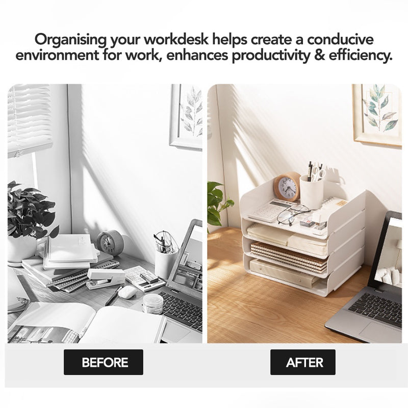 Stackable Document Magazine Stationeries Tray Organiser Stand