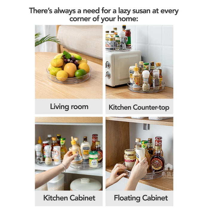 Clear Lazy Susan Rotating Tray for Condiments