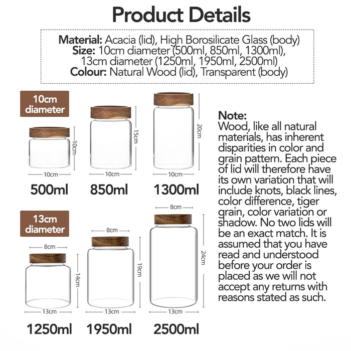 Screw Lid Airtight High Borosilicate Glass Jar