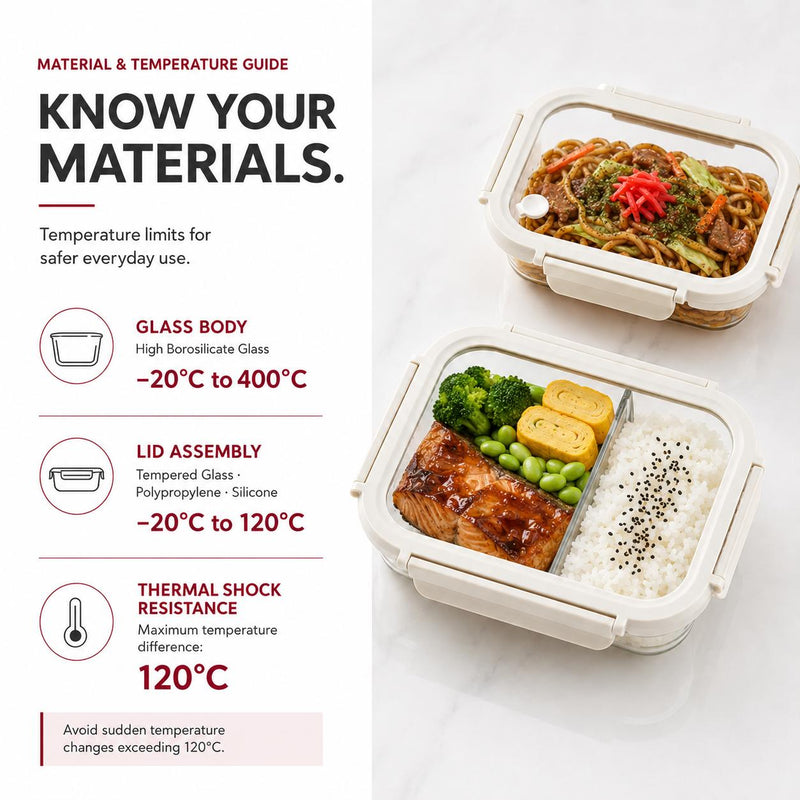 Airtight High Borosilicate Glass Microwaveable Food Container & Lunch Box