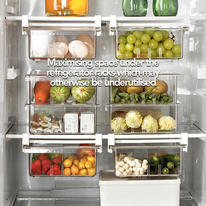 Clear Fridge Undershelf Pull-Out Drawer Organiser